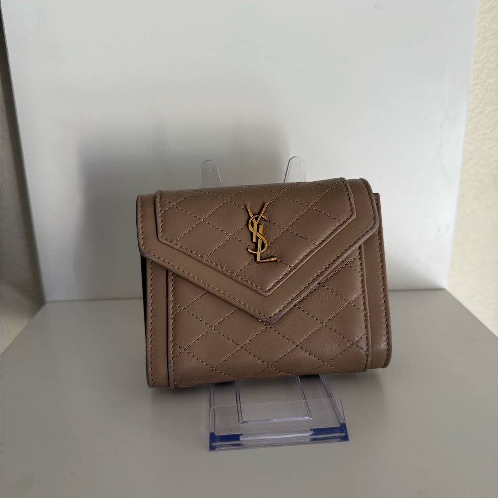 Saint Laurent Quilted Tan Wallet